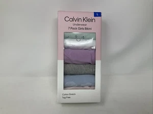 Girls 7 Pack Sz L Calvin Klein Underwear Bikini Cotton Stretch Tag-Free NIP - Picture 1 of 2