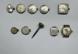 Lote de 9 movimientos de relojes suizos vintage Tissot, Eterna, Certina, - para piezas/reparación - Imagen 1 de 13
