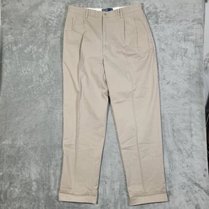 Vintage Polo Ralph Lauren Hammond Pant Herren 36x33 Khaki Plissee Chino Hose - Bild 1 von 8