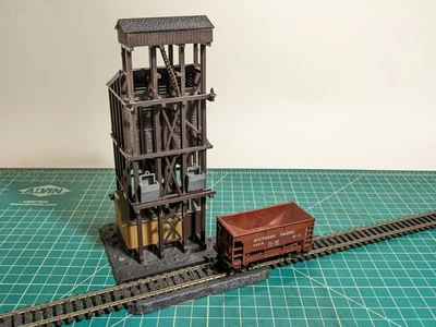 Model Power LIGHTED COAL TIPPLE 1:87 HO Railroad Scenery USED: Excellent Cond - Image 1 of 4