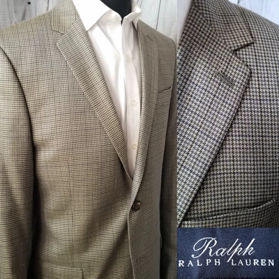 Ralph Lauren Hombres Blazer Gris Pata de Gallo 42L Abrigo Deportivo Chaqueta 👉Lana de Seda Foto 1 de 4