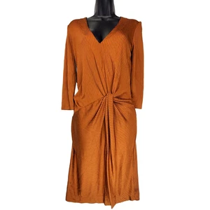 Free People Ribbed Knit Midi Dress Brown Small Oversized Stretchy Comfy - Picture 1 of 11