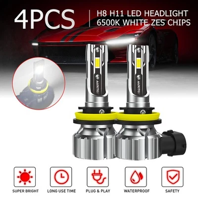 For Volvo S80 AUXITO COMBO H11 H8 H9 LED Headlight Fog Light High Low Beam 4X - Image 1 of 4