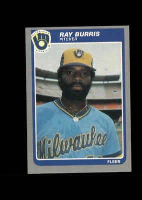Ray Burris - 1985 Fleer Update Card #U-15 - Milwaukee Brewers + Free Ship - Image 1 of 2