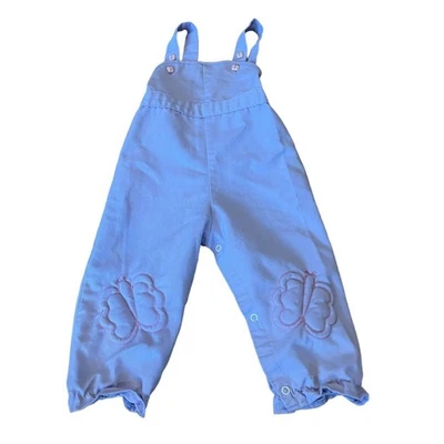 VTG Sears Kids Purple Butterflies Overalls Size 32.5-36” 26-31 Lbs 80’s READ Foto 1 de 4