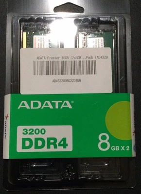 New Sealed ADATA DDR4 3200 RAM 8GB SO-DIMM Laptop Dual Pack - Image 1 of 2