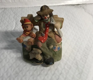 The EKJ Collectibles Emmet Kelly Jr. Sitting w/ Monkey/Bummy Figurine - Picture 1 of 2