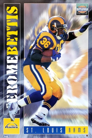 JEROME BETTIS Los Angeles St. Louis Rams 1995 NFL Action Costacos 23x35 POSTER Cover