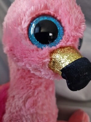 VGC Ty Beanie Boos Gilda The Flamingo 9" Sparkle Eyes Beak 2017 With Tags - Image 1 of 4