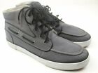 Polo Ralph Lauren Mens High Top Sneakers Shoes E 12  Fabric Grey Black Lace Up