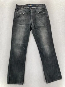 Lucky Brand Jeans 221 Original Straight Mens 31x32 Black Denim Button Fly VTG - Picture 1 of 14