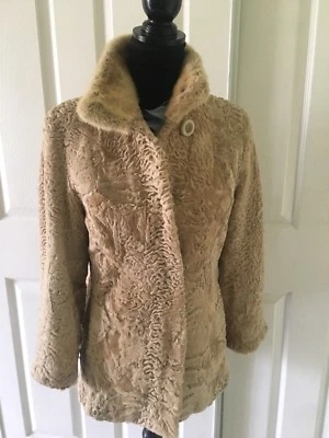 $5995 NWOT NATURL LIGHT WEIGHT SWAKARA FUR JACKET W SILKY SOFT MINK COLLAR SZ10 - Image 1 of 4
