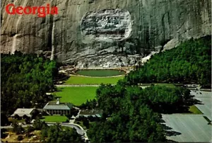 Stone Mountain Park Georgia Mountainside Carving Aerial Paoramic c1990 Postcard - Picture 1 of 2