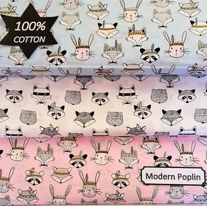 PATCHWORK NEW TRIBAL FABRIC WOODLAND 100% Cotton POPLIN Animal Material Quilting - Picture 1 of 10