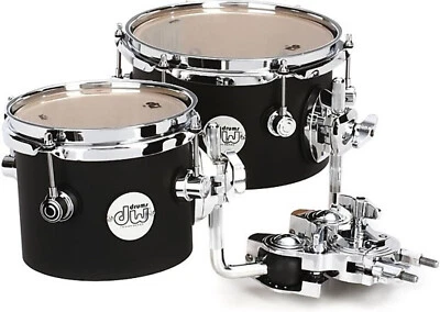DW Design Series Concert Tom Set 6"and 8" Black Satin - Image 1 of 3
