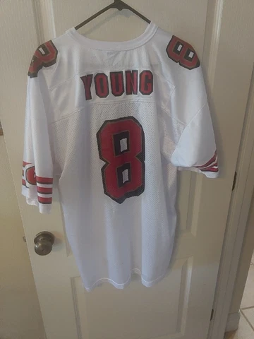 Vintage Wilson NFL San Francisco 49ers Steve Young Football Jersey White XL 50 Cover