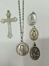 LOT of Catholic Pray For Us Medal Pendant Charms & Others Italy  (4.2)