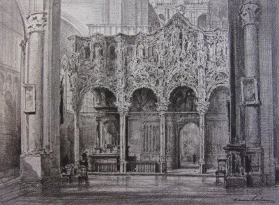 Belgique. Dixmude, Le Jubé. signée Maxime Lalanne 1883 - Photo 1/2