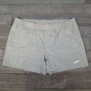 BROOKS Sherpa 5” Split Pikes Peak Speckle Print Shorts Mens Size 2XL Grey - Picture 1 of 9