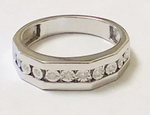 10k White Gold Mens Diamond Ring - Picture 1 of 5