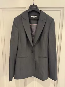 T M Lewin Women’s Single Breasted Suit Jacket Blazer Grey UK 10 | 96% Wool - Picture 1 of 11