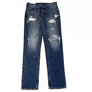 Hollister Jeans Herren 30x30 Blau Denim Button Fly Distressed Vintage Y2K Whiskered - Bild 1 von 11