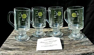 Vintage PRINCESS HOUSE Heritage IRISH COFFEE MUGS Footed #504 Set of 4 New inBox - Picture 1 of 12