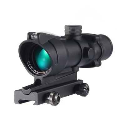 Tactical 4x32 ACOG Rifle Scope with True Fiber Optic Red Illuminated Crosshair - Image 1 of 4