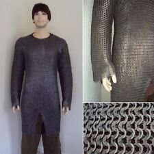 Full Sleeve & Long Chainmail Shirt Flat Alternating Wedge Riveted Re-enactment
