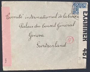 1940s Ireland Dual Censored Cover To Red Cross Geneva Switzerland - Picture 1 of 2