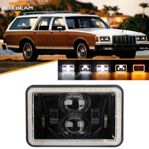 AUXBEAM 4x6" LED Headlight Hi-Lo Turn Signal Lamp For 1976-1986 Buick LeSabre - Picture 1 of 12