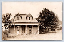 Vintage RPPC House w/ Couple & Dog Westboro WI 1912 to Appleton WI P22