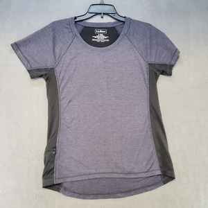 Womens LL Bean Shirt Outdoor Athletic Side Zip Pocket Size Misses Small Grey - Picture 1 of 21