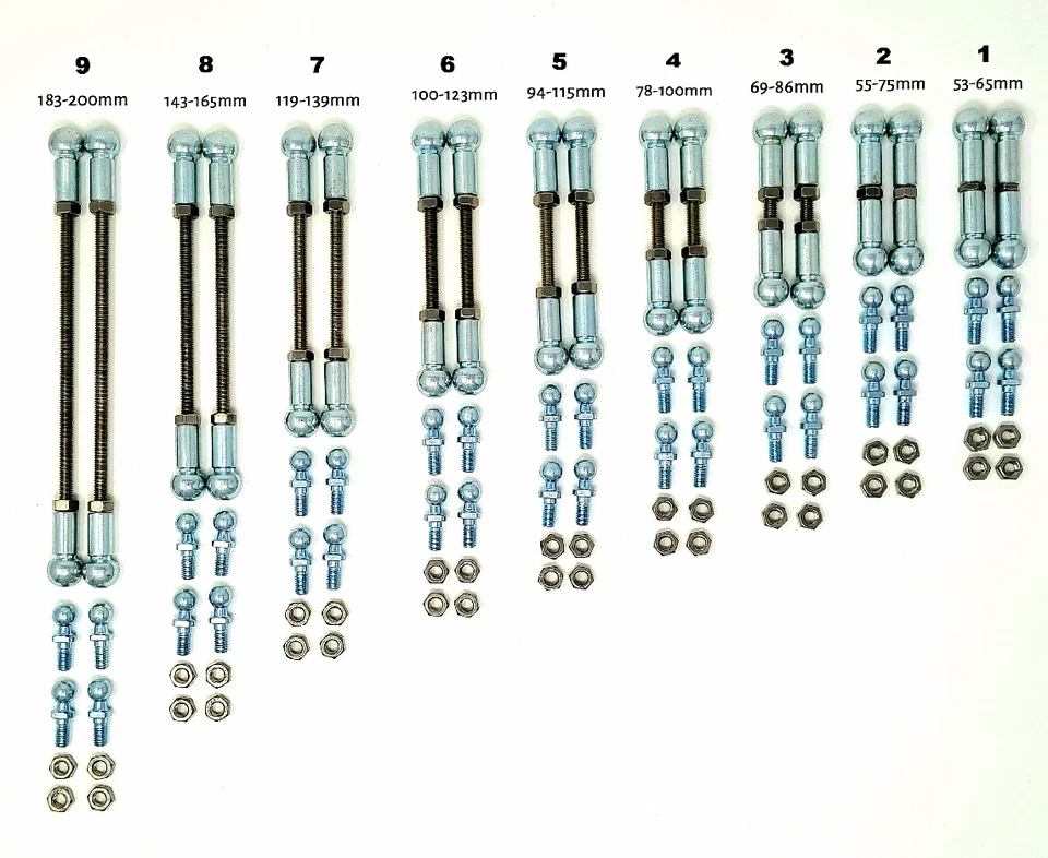 Koppelstange Reparatursatz Ersatzteil Xenon Regelstange 60mm–165 mm M6  - Bild 1 von 1