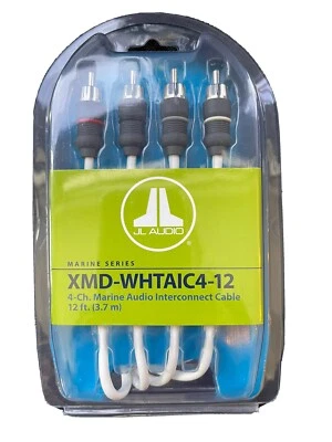 JL AUDIO XMD-WHTAIC4-12 Marine Boat 4-Ch. RCA Cable 12ft. Free Shipping - Image 1 of 2