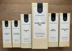 XL Jungglück SET Hyaluron Niacinamid Rizinus Aloe Vera AHA Peeling Reinigungsgel - Bild 1 von 1