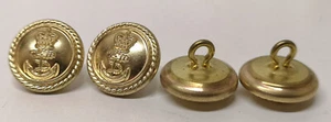 British Royal Navy Dress Roped Rim Anchor Queen's Crown Buttons 26L - Picture 1 of 1