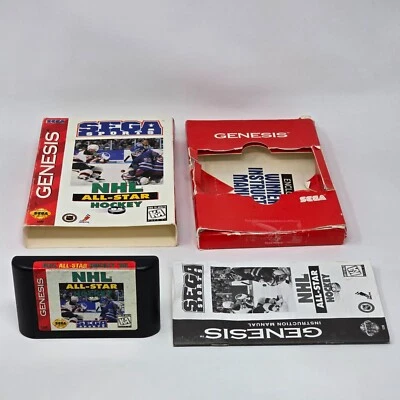 NHL All-Star Hockey 95 (Sega Genesis) Cardboard CIB COMPLETE & TESTED *Case Worn - Image 1 of 2