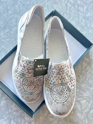 SPRING STEP  Roxy Slip-on Shoe  Size 41 (US: 9.5-10) White/Multi NIB - Изображение 1 из 4