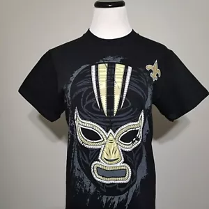 Neu mit Etikett NFL New Orleans Saints Lucha Libre Maske T-Shirt Herren S Super Fan T-Shirt - Bild 1 von 9
