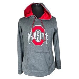Sudadera con Capucha Manga Larga Bordada Gris Escarlata y Gris Hombre XL Ohio State - Imagen 1 de 7