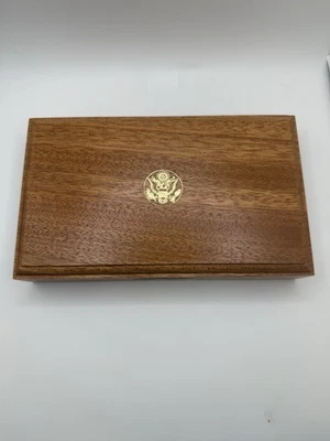 U.S. Mint 1988 Olympic Commemorative Coin Wooden Display Box Case Only - Image 1 of 4
