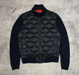 Hugo Boss Danvey Mens Blue Hybrid Wool Down Quilted Full Zip Jacket Size 48 - Picture 1 of 20