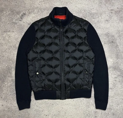 Hugo Boss Danvey Mens Blue Hybrid Wool Down Quilted Full Zip Jacket Size 48 - Image 1 of 4