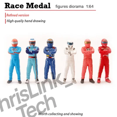 Racemedal 1:64 action figure model try for brother racing driver little model - Image 1 of 4