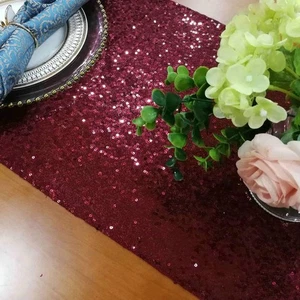 Table Runner 2 Pack Sequin Table Runners Burgundy 12inx108in Curtains Glitter... - Picture 1 of 7