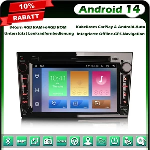 8-Kern Android 14 Autoradio GPS Navi Für Opel Corsa Antara Zafira Vivaro Meriva - Bild 1 von 24