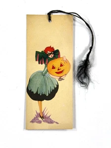 Vintage Halloween Hallmark Bridge Tally 20er Maske Party SCHÖNER Kürbis Jack-o-Laterne - Bild 1 von 4