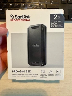 New SanDisk Professional Pro-G40 2TB Portable USB-C/Thunderbolt 3 SSD READ! - Image 1 of 2