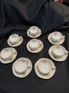 8 ROSENTHAL SANSSOUCI CONTINENTAL #3217 TAZAS PLANAS Y PLATILLOS PATRÓN FLORAL LEVANTADO - Imagen 1 de 12